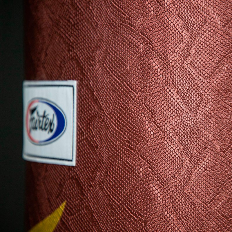 Fairtex HB6PY Мешок Боксерский Тайский Банан "Muay Thai Banana Bag Python Print” Красно-Золотой