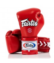 Fairtex BGL7 Pro Боксерские Перчатки Шнурки Мексиканский Стиль Красные