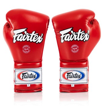 Fairtex BGL7 Pro Боксерские Перчатки Шнурки Мексиканский Стиль Красные