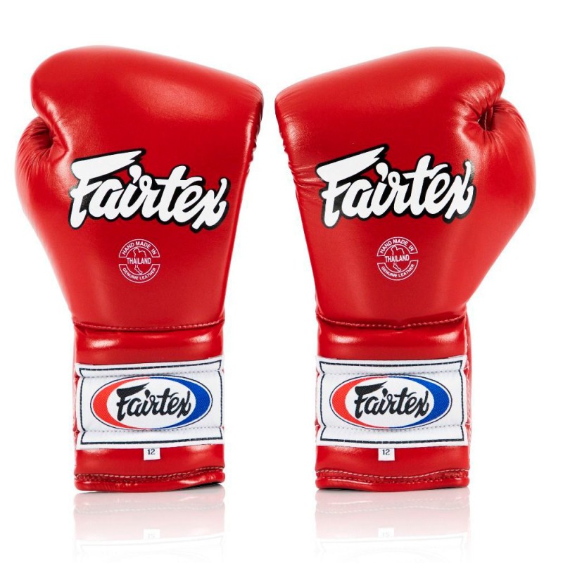 Fairtex BGL7 Pro Боксерские Перчатки Шнурки Мексиканский Стиль Красные
