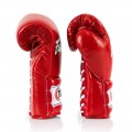 Fairtex BGL7 Pro Боксерские Перчатки Шнурки Мексиканский Стиль Красные
