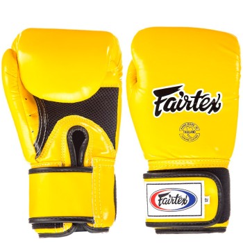 Fairtex BGV1-BR "Breathable" Боксерские Перчатки c Сеткой Желтые