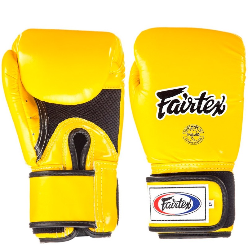 Fairtex BGV1-BR "Breathable" Боксерские Перчатки c Сеткой Желтые