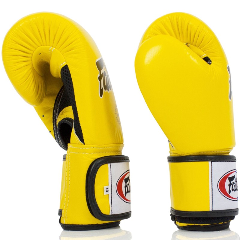Fairtex BGV1-BR "Breathable" Боксерские Перчатки c Сеткой Желтые