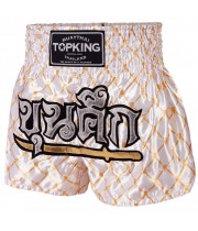 Top King TKTBS-213 Шорты Тайский Бокс Белые с Золотом