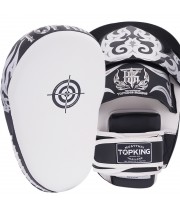 Top King TKFME "Kanok" Лапы Боксерские Тайский Бокс Узор Бело-Черные