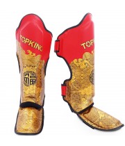 Top King TKSGCT-CN01 Защита Голени Тайский Бокс  "Happiness Chinese" Золото с Красным