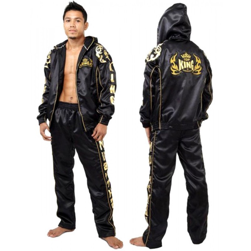 Top King TKTRS-006 Тренировочный Костюм Тайский бокс Черный с Золотом	