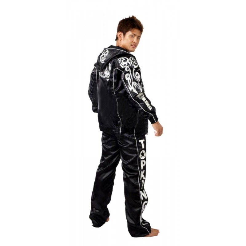 Top King TKTRS-005 Тренировочный Костюм Тайский бокс Черный с Серебром	
