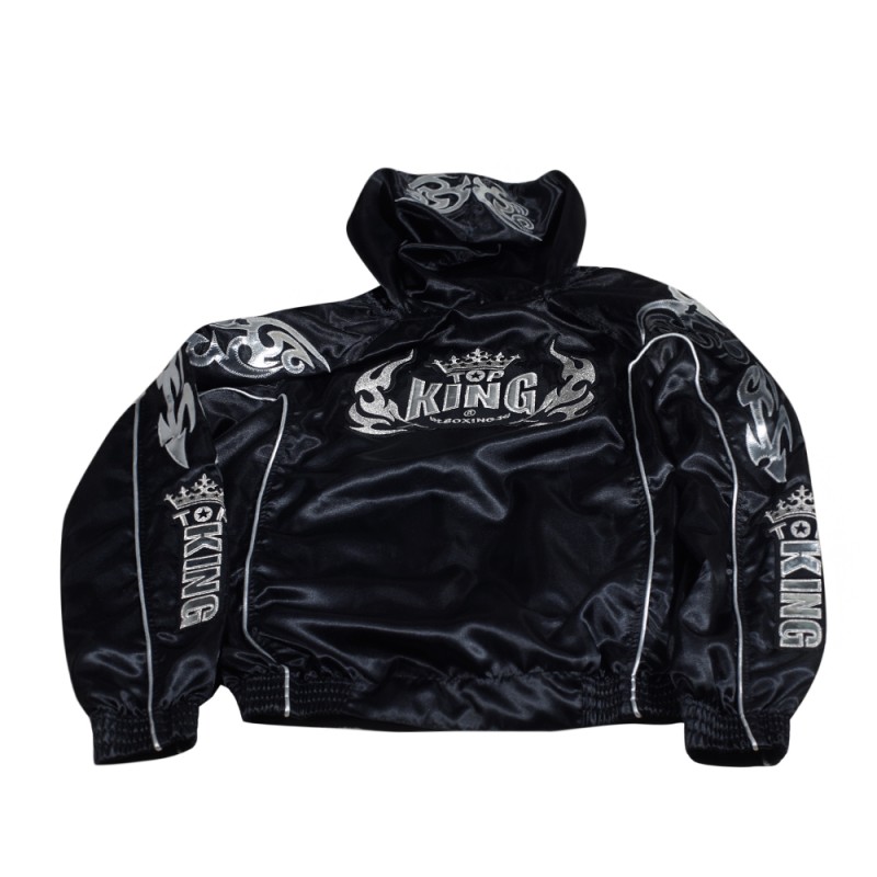 Top King TKTRS-005 Тренировочный Костюм Тайский бокс Черный с Серебром	