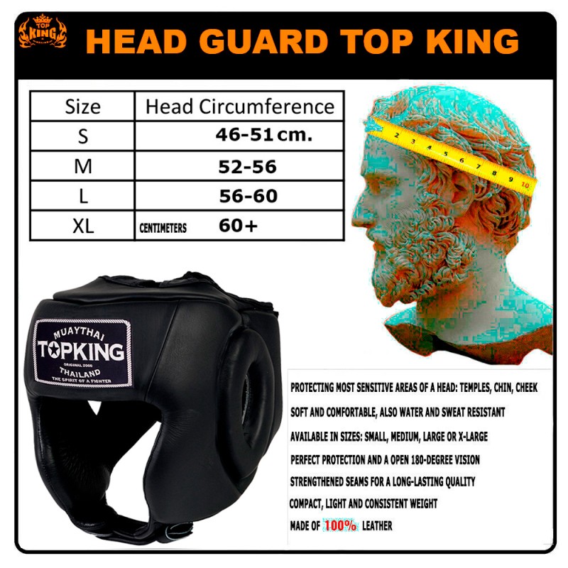 Top King TKHGOC Боксерский Шлем Тайский Бокс "Open Chin" Боевой Для Соревнований 3 Цвета	