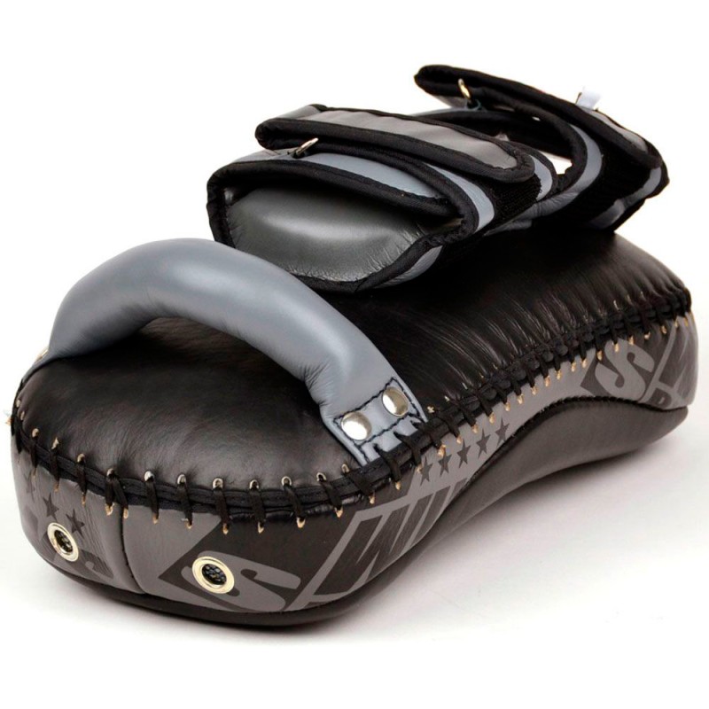 Twins Special KPL12 Тайские Пады Гнутые Липучка Тайский Бокс Черно-Серые