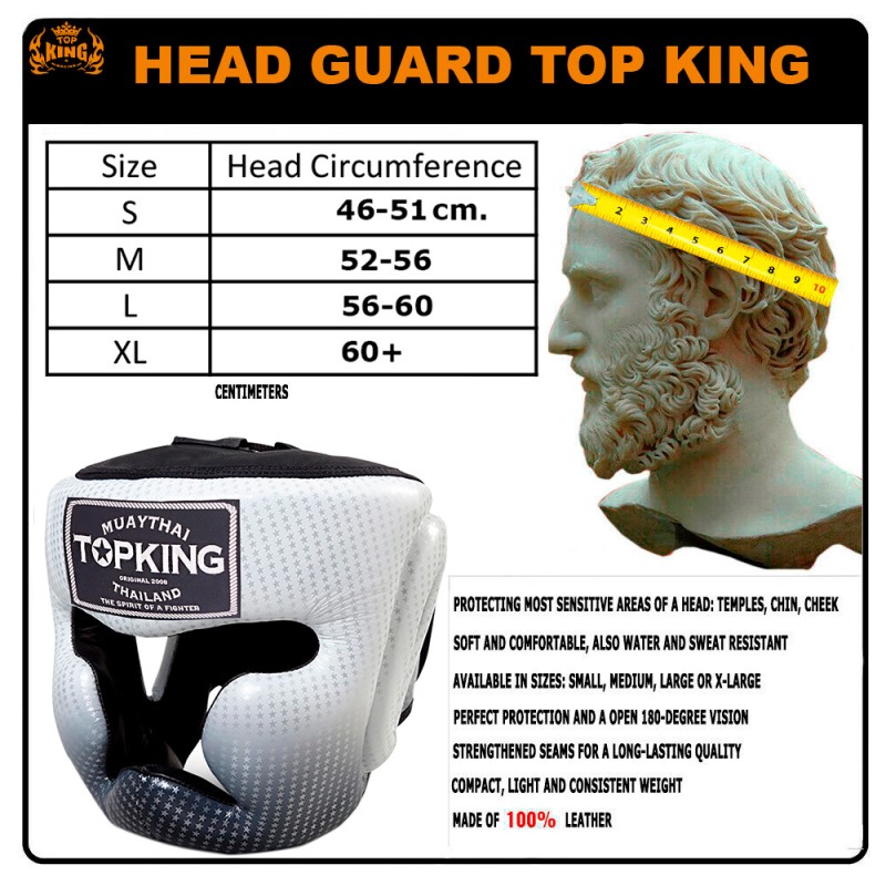 Top King TKHGSS-01 Боксерский Шлем Тайский Бокс "Super Star" Белый
