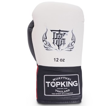 Top King "Competition Official" Боксерские Перчатки Тайский Бокс Бело-Красно-Черные