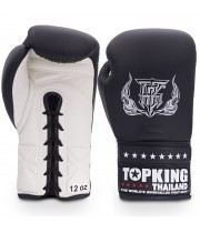 Top King "Competition Official" Боксерские Перчатки Тайский Бокс Черно-Белые