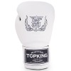 Top King "Super" Боксерские Перчатки Тайский Бокс Бело-Черные