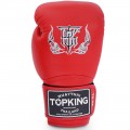 Top King "Super" Боксерские Перчатки Тайский Бокс Красно-Белые