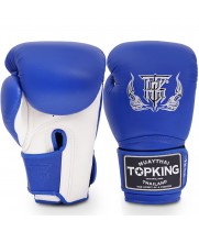 Top King "Super" Боксерские Перчатки Тайский Бокс Сине-Белые