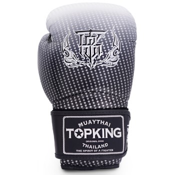 Top King "Super Star" Боксерские Перчатки Тайский Бокс с Сеткой Серебро
