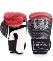 Top King "Super Star" Боксерские Перчатки Тайский Бокс с Сеткой Красные