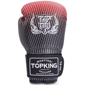 Top King "Super Star" Боксерские Перчатки Тайский Бокс с Сеткой Красные