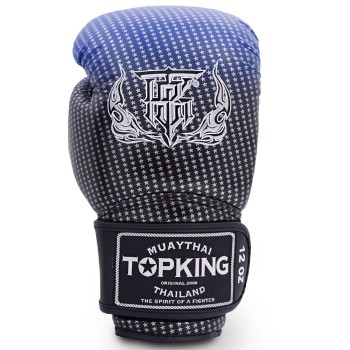 Top King "Super Star" Боксерские Перчатки Тайский Бокс с Сеткой Синие