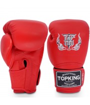 Top King "Super" Боксерские Перчатки Тайский Бокс Красные