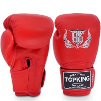 Top King "Super" Боксерские Перчатки Тайский Бокс Красные