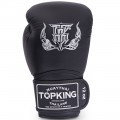 Top King "Super" Боксерские Перчатки Тайский Бокс Черные