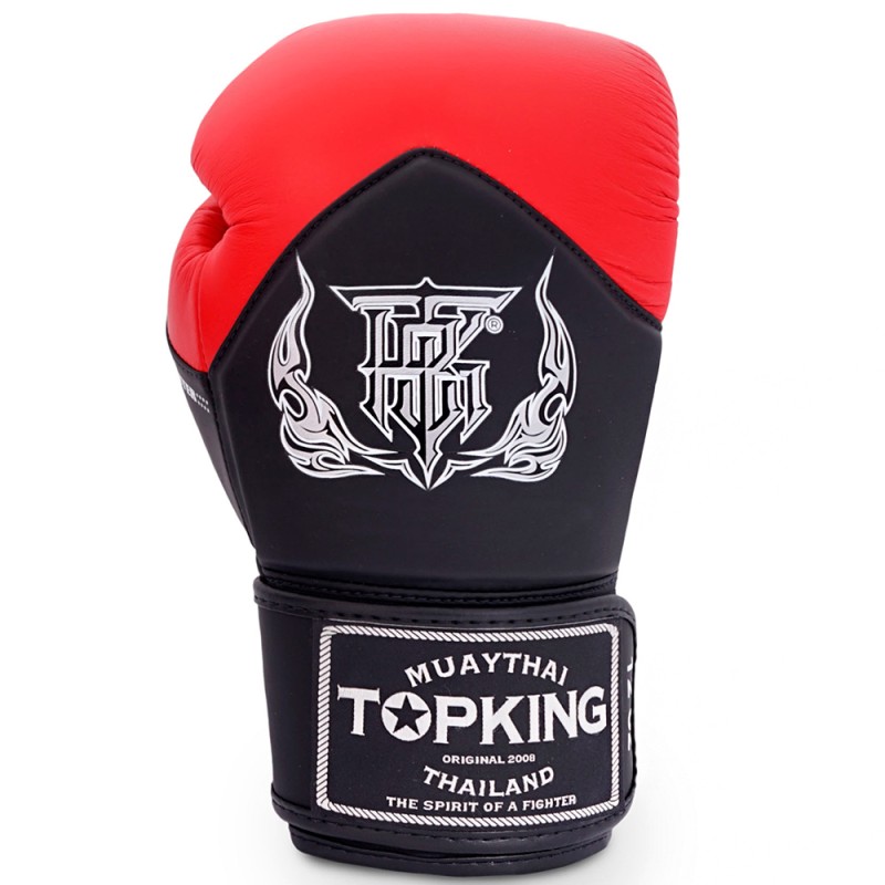 Top King "Blend-01" Боксерские Перчатки Тайский Бокс Черные с Красным