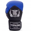 Top King "Blend-01" Боксерские Перчатки Тайский Бокс Черные с Синим