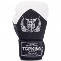 Top King "Blend-01" Боксерские Перчатки Тайский Бокс Черные с Белым