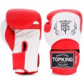 Top King "Blend-02" Боксерские Перчатки Тайский Бокс Белые с Красным