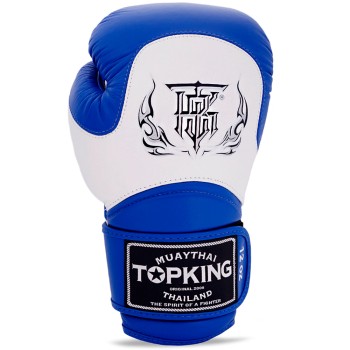 Top King "Blend-02" Боксерские Перчатки Тайский Бокс Белые с Синим