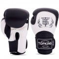 Top King "Blend-02" Боксерские Перчатки Тайский Бокс Белые с Черным