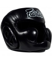Fairtex HG13 Боксерский Шлем Тайский Бокс Закрытая Макушка "Diagonal Vision Sparring" Черный