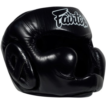Fairtex HG13 Боксерский Шлем Тайский Бокс Закрытая Макушка "Diagonal Vision Sparring" Черный