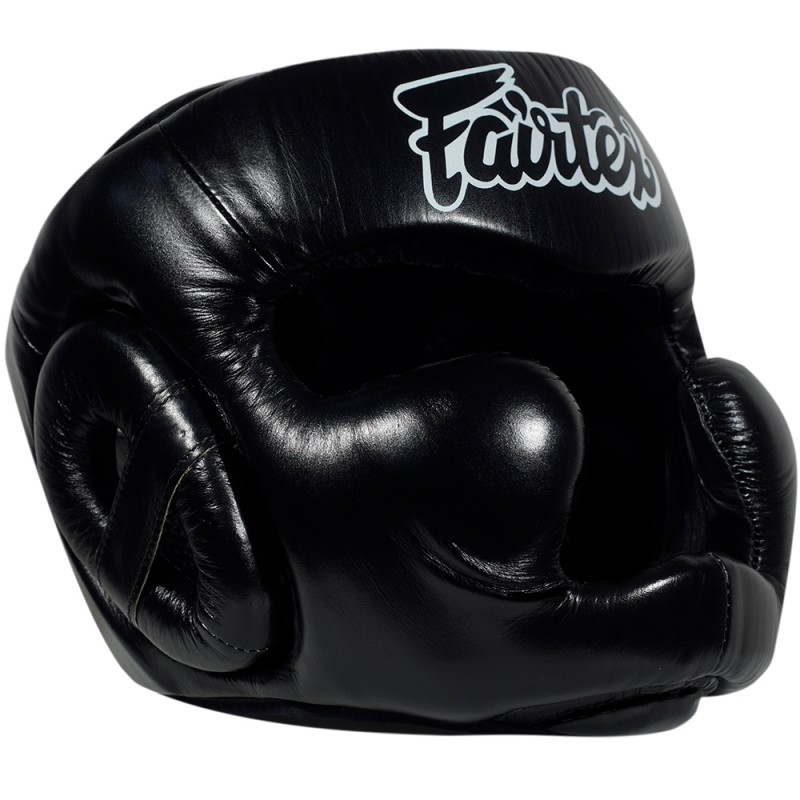 Fairtex HG13 Боксерский Шлем Тайский Бокс Закрытая Макушка "Diagonal Vision Sparring" Черный