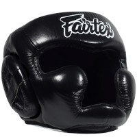 Fairtex HG13 Боксерский Шлем Тайский Бокс Открытая Макушка "Diagonal Vision Sparring" Черный