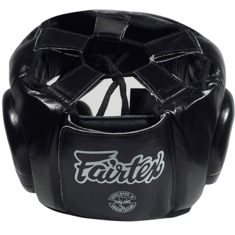 Fairtex HG13 Боксерский Шлем Тайский Бокс Открытая Макушка "Diagonal Vision Sparring" Черный