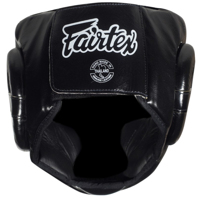 Fairtex HG13 Боксерский Шлем Тайский Бокс Открытая Макушка "Diagonal Vision Sparring" Черный
