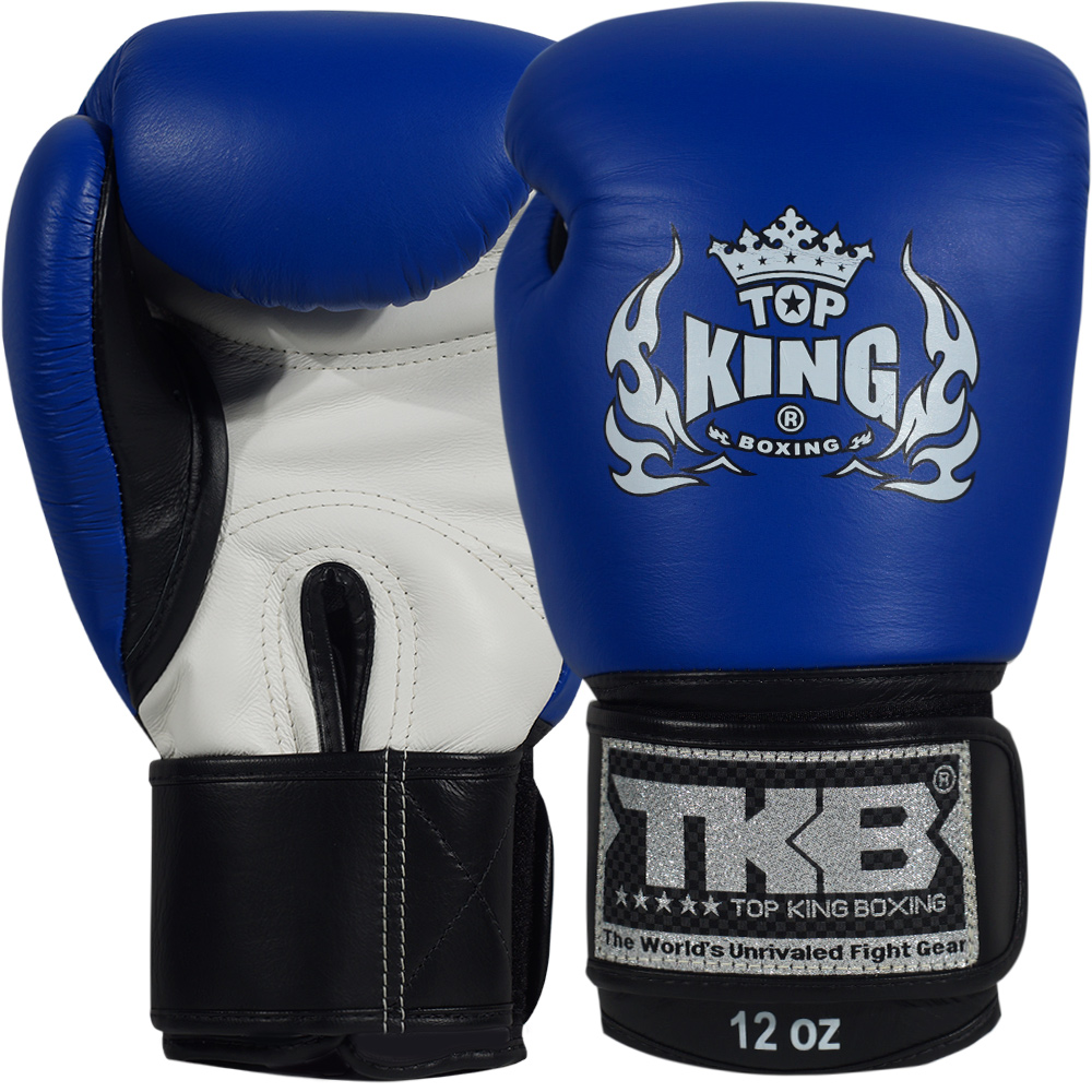 Top King "Ultimate" Боксерские Перчатки Тайский Бокс Сине-Белые