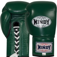 Windy "Pro Boxing Series" Боксерские Перчатки Тайский Бокс Шнурки Зеленые