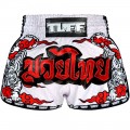  ШОРТЫ ТАЙСКИЕ TUFF MUAY THAI SHORTS RETRO STYLE DOUBLE TIGER WITH RED TEXT