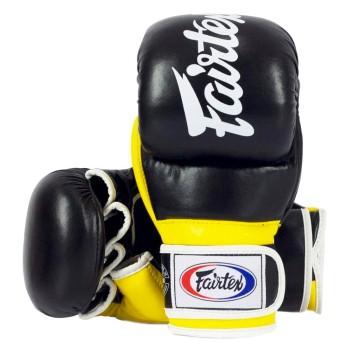Fairtex FGV18 ММА Перчатки Спарринговые Черные с Желтым	
