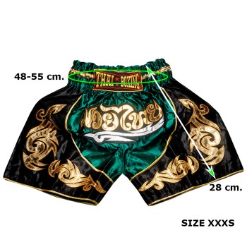 Детские Шорты Тайский Бокс "Thaiboxing" Зеленые с Черным
