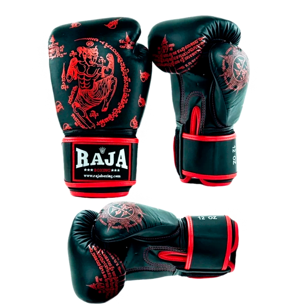 Raja Boxing Боксерские Перчатки Тайский Бокс "Tatoo" Черные