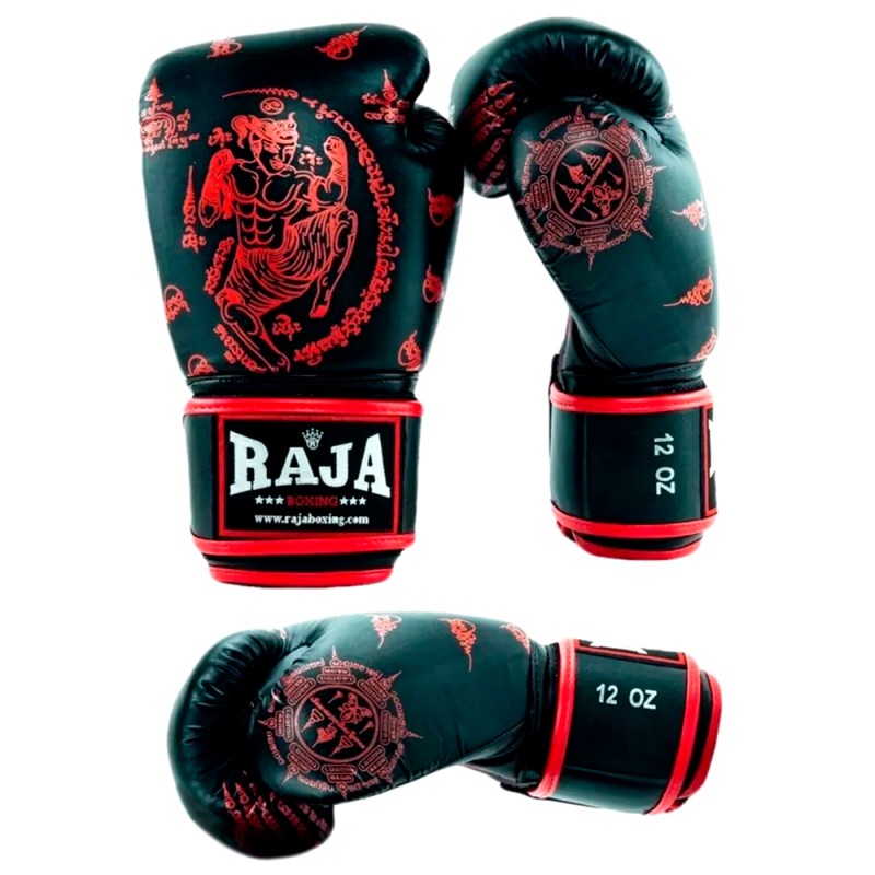Raja Boxing Боксерские Перчатки Тайский Бокс "Tatoo" Черные