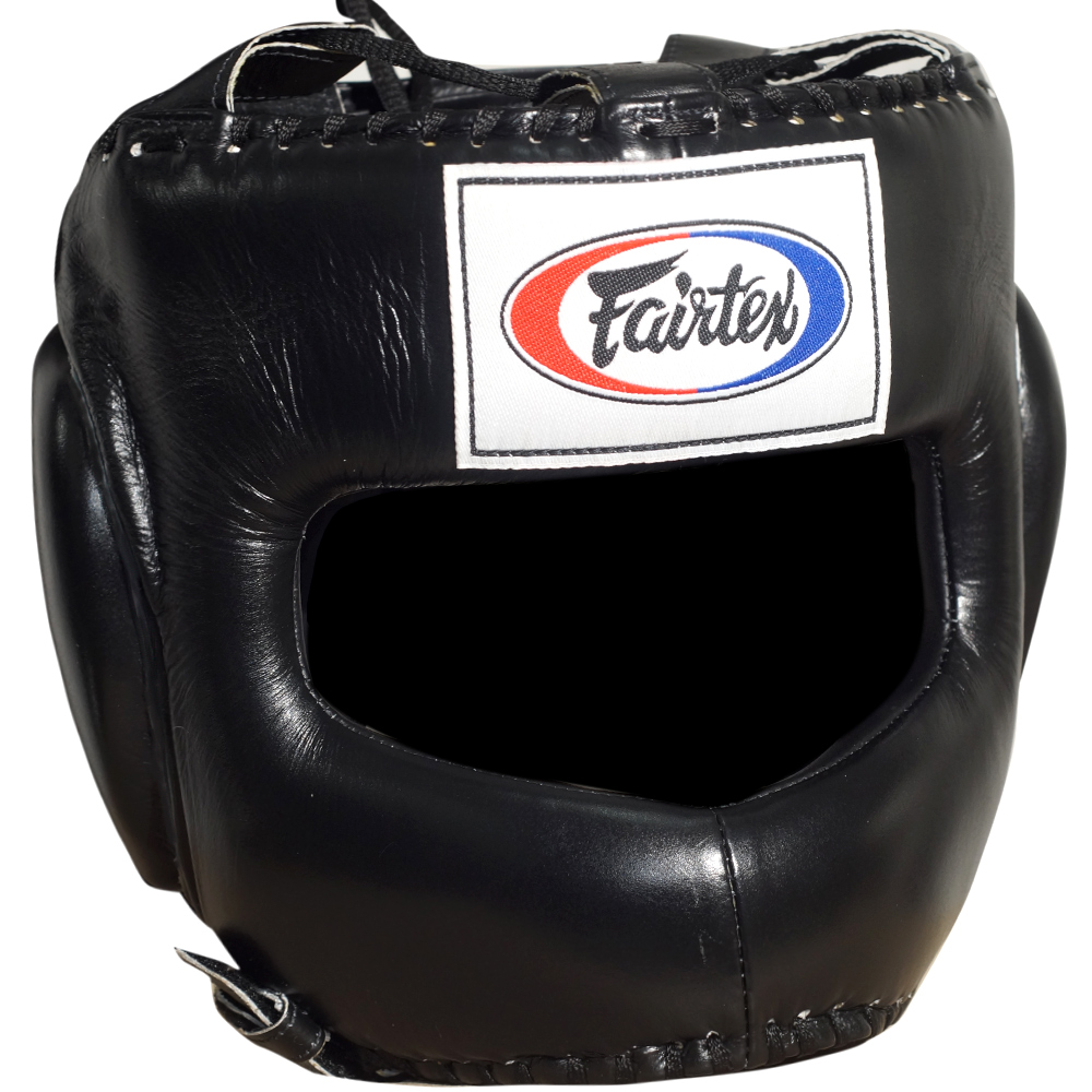 Fairtex Muay Thai Boxing Black Full Face Headguard 
