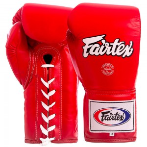 Fairtex BGL6 Боксерские Перчатки Шнурки Тайский Бокс Шнурки Красные
